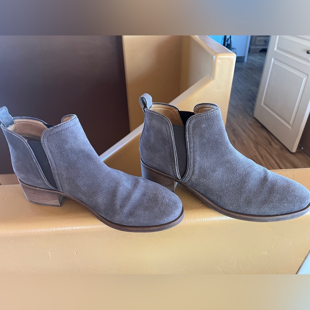 Lucky Brand Taupe Suede Ankle Booties
